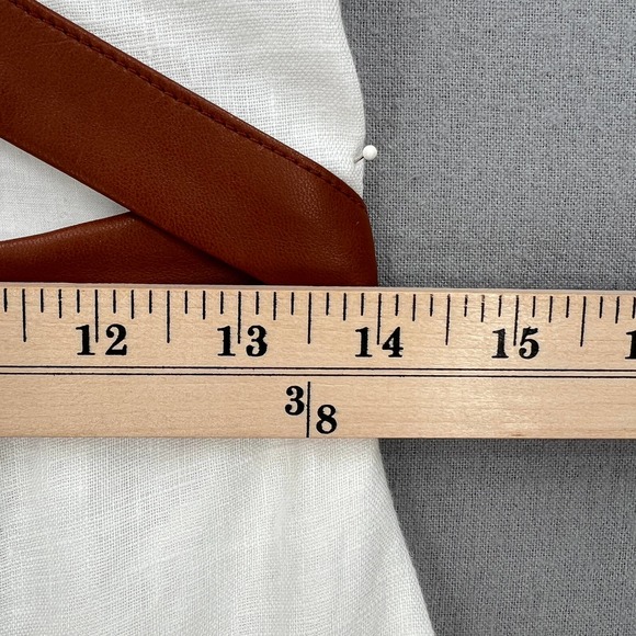 STAUD Dress Womens Small White Whiskey Perla Midi Linen Cut Out Sheath Leather - Picture 15 of 16